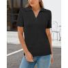 imageArachampampCloz Womens Wool Blend Summer Fall Tops Business Casual Polo Shirts 2025Cable Knitblack