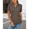 imageArachampampCloz Womens Wool Blend Summer Fall Tops Business Casual Polo Shirts 2025Cable Knitcoffee