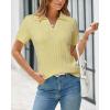 imageArachampampCloz Womens Wool Blend Summer Fall Tops Business Casual Polo Shirts 2025Cable Knityellow