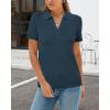 imageArachampampCloz Womens Wool Blend Summer Fall Tops Business Casual Polo Shirts 2025Dark Blue