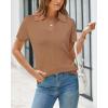imageArachampampCloz Womens Wool Blend Summer Fall Tops Business Casual Polo Shirts 2025Mocha Mousse