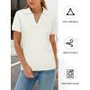 imageArachampampCloz Womens Wool Blend Summer Fall Tops Business Casual Polo Shirts 2025Offwhite
