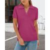 imageArachampampCloz Womens Wool Blend Summer Fall Tops Business Casual Polo Shirts 2025Rose Red