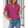 imageArachampampCloz Womens Wool Blend Summer Fall Tops Business Casual Polo Shirts 2025Rose Red