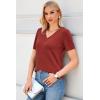 imageArachampampCloz Womens Wool Blend Summer Fall Tops Lightweight Business Casual BlousesBrick Red