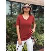 imageArachampampCloz Womens Wool Blend Summer Fall Tops Lightweight Business Casual BlousesBrick Red