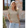 imageArachampampCloz Womens Wool Blend Summer Fall Tops Lightweight Business Casual BlousesCablelight Coffee