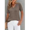 imageArachampampCloz Womens Wool Blend Summer Fall Tops Lightweight Business Casual BlousesCoffee