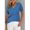 imageArachampampCloz Womens Wool Blend Summer Fall Tops Lightweight Business Casual BlousesHeather Blue