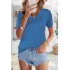 imageArachampampCloz Womens Wool Blend Summer Fall Tops Lightweight Business Casual BlousesHeather Blue