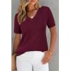 imageArachampampCloz Womens Wool Blend Summer Fall Tops Lightweight Business Casual BlousesWine