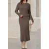 imageArachampampCloz Womens Wool Blend Sweater 2 Piece Sets Fall Business Long Sleeve Top Midi Skirts Outfits 2025Coffee