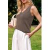 imageArachampampCloz Womens Wool Blend Sweaters Non See Through Double VNeck AllSeason Tank 2025Coffee