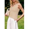 imageArachampampCloz Womens Wool Blend Sweaters Non See Through Double VNeck AllSeason Tank 2025Khaki
