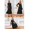 imageArachampampCloz Womens Wool Blend Tie Waist Pleated Fall Sweater Dress 2025Black