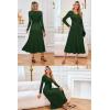 imageArachampampCloz Womens Wool Blend Tie Waist Pleated Fall Sweater Dress 2025Dark Green