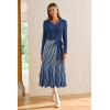 imageArachampampCloz Womens Wool Blend Tie Waist Pleated Fall Sweater Dress 2025Navy Bluewhite Stripe
