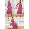 imageArachampampCloz Womens Wool Blend Tie Waist Pleated Fall Sweater Dress 2025Rose Pink