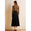 imageArachampampCloz Womens Wool Blend Wide Elastic Band ALine Pleated Flowy Long Skirts 2025Black