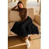 imageArachampampCloz Womens Wool Blend Wide Elastic Band ALine Pleated Flowy Long Skirts 2025Black