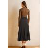imageArachampampCloz Womens Wool Blend Wide Elastic Band ALine Pleated Flowy Long Skirts 2025Brown