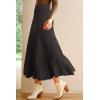 imageArachampampCloz Womens Wool Blend Wide Elastic Band ALine Pleated Flowy Long Skirts 2025Brown
