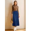 imageArachampampCloz Womens Wool Blend Wide Elastic Band ALine Pleated Flowy Long Skirts 2025Navy