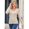 imageArachampampCloz Womens Wool Blended Ribbed Cardigan Lightweight Long Sleeve Sweater 2025 Spring Fashion Button Down Knit TopApricot