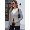 imageArachampampCloz Womens Wool Blended Ribbed Cardigan Lightweight Long Sleeve Sweater 2025 Spring Fashion Button Down Knit TopGray