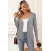 imageArachampampCloz Womens Wool Blended Ribbed Cardigan Lightweight Long Sleeve Sweater 2025 Spring Fashion Button Down Knit TopGray