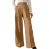 imageArachampampCloz Womens WrinkleFree Pleated Business Wide Leg Pants Fall 2025Camel