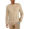 imageArachampampCloz Mens Wool Blend Loose Fit Sweater Ultra Soft 2025 Spring Bottoming Crewneck Fashion PulloverApricot