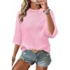 imageArachampampCloz Womens 100 Cotton Fall Casual Relaxed Fit Crochet Tops 2025Light Pink