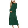 imageArachampampCloz Womens 2 Piece Sweaters Sets Turtleneck Long Sleeve Tops Long Maxi Skirt Casual Fall Fashion 2024 OutfitsDark Green