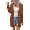 imageArachampampCloz Womens Lightweight Cardigan Sweater Fashion Long Sleeve Summer Casual Outfits with Pocket Cozy CloudsBrown