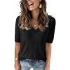 imageArachampampCloz Womens Lightweight Fall Sweater Tops Casual Short Sleeve Blouses ShirtsAzblack