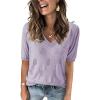 imageArachampampCloz Womens Lightweight Fall Sweater Tops Casual Short Sleeve Blouses ShirtsAzlight Purple