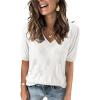 imageArachampampCloz Womens Lightweight Fall Sweater Tops Casual Short Sleeve Blouses ShirtsAzoff White
