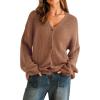 imageArachampampCloz Womens Mohair Wool Blend Fall Chunky Business Cardigan Sweaters 2025Brown