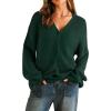 imageArachampampCloz Womens Mohair Wool Blend Fall Chunky Business Cardigan Sweaters 2025Dark Green