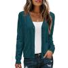 imageArachampampCloz Womens Soft Cropped Cardigan Casual Lightweight Shrug Sweater TopsDark Green