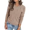 imageArachampampCloz Womens Soft Knit Sweater Fall Dressy Casual Pullover TopsAdeep Apricot