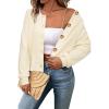 imageArachampampCloz Womens Waffle Cropped Cardigan Ultra Stretchy 2025 Spring Soft Chunky Button Business Casual SweatersApricot
