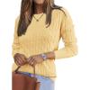 imageArachampampCloz Womens Wool Blend Classic Crew Neck Casual Fall SweatersCableyellow
