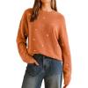 imageArachampampCloz Womens Wool Blend Embroidery Floral Oversized Fit Sweater Trendy 2025Orange