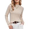 imageArachampampCloz Womens Wool Blend Fall Sweaters Mock Neck Business Casual OutfitsAapricot