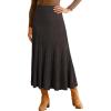 imageArachampampCloz Womens Wool Blend Wide Elastic Band ALine Pleated Flowy Long Skirts 2025Brown