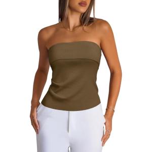 imageArachampampCloz Womens Silk Blend Non See Through Non Slip Fall Fashion Tube Top 2025Brown