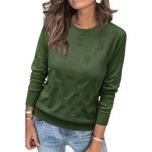 imageArachampampCloz Womens Soft Knit Sweater Fall Dressy Casual Pullover TopsAarmy Green