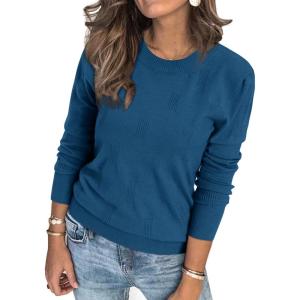 imageArachampampCloz Womens Soft Knit Sweater Fall Dressy Casual Pullover TopsAblue
